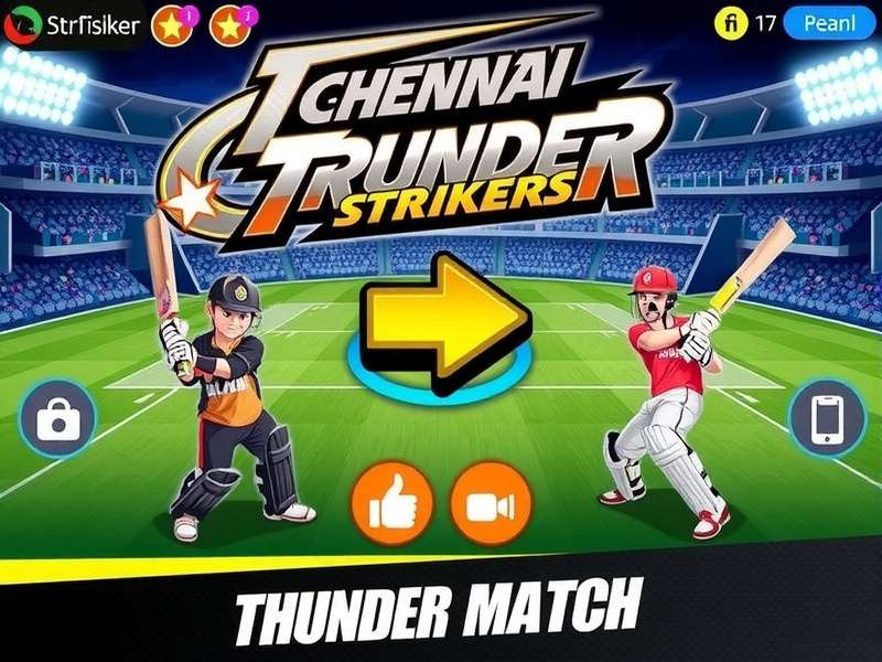 Fast-paced 5-over cricket action Chennai Thunder Strikers Thunder Match Gameplay